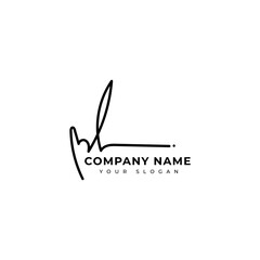 Ml Initial signature logo vector design
