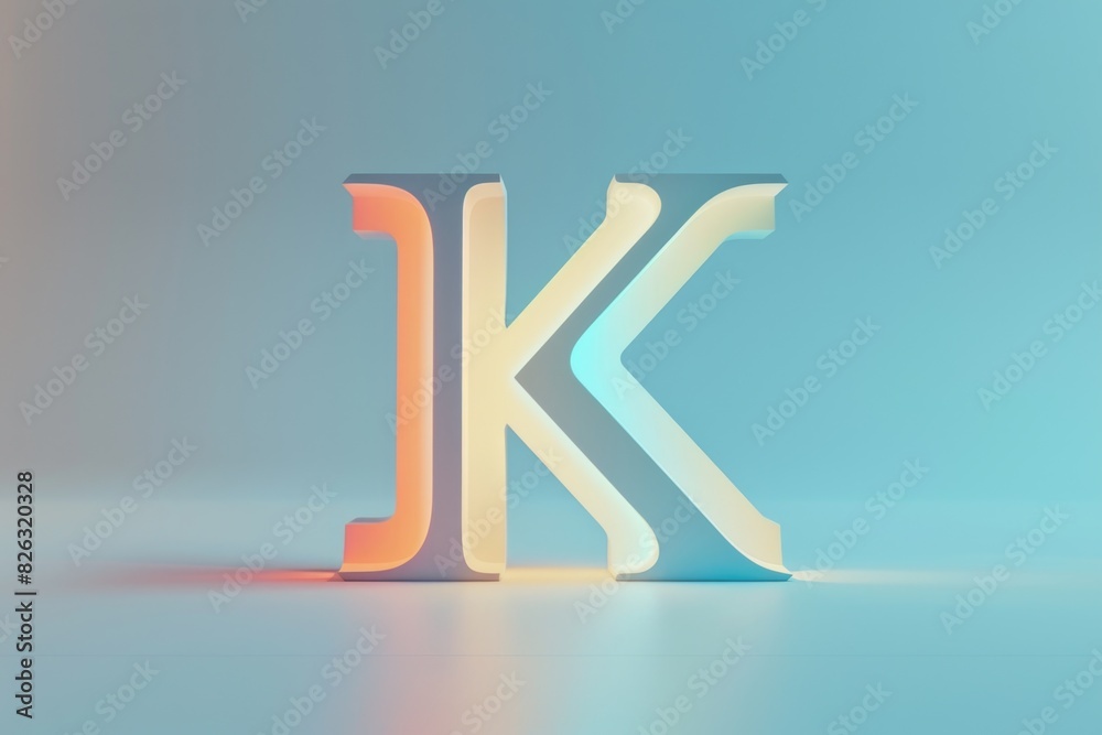 Aufkleber a realistic 3d rendering of the letter k. suitable for graphic design projects