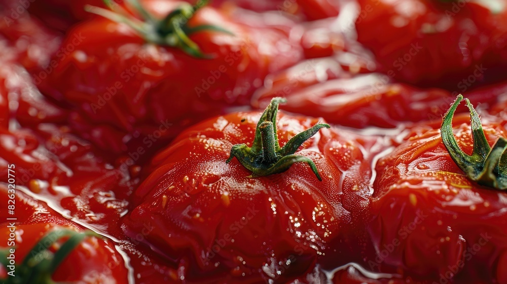 Poster close up of a bunch of red tomatoes. suitable for food-related projects