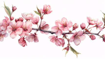 Obraz premium Watercolor hand drawn floral wreath isolated on white background