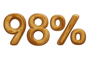 Wooden 98 percent for sale, discount, promotion and business concept 