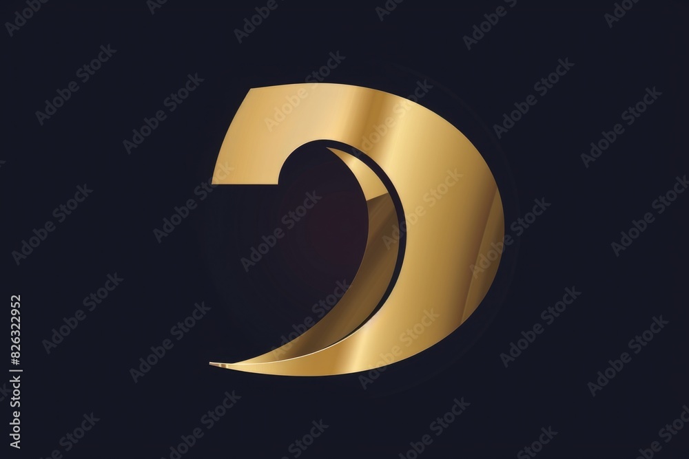 Poster A striking image of a golden letter C on a dark black background. Perfect for various design projects