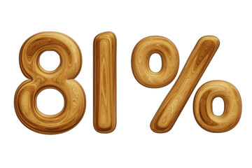 Wooden 81 percent for sale, discount, promotion and business concept 