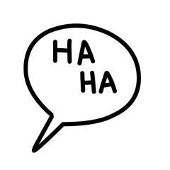 Speech bubble with handwritten text Ha-ha-ha
