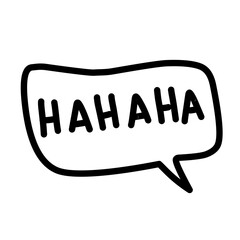 Speech bubble with handwritten text Ha-ha-ha