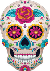 Day of the dead, colorful sugar skull