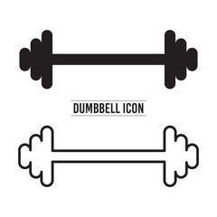 Dumbbell icon. Set of different dumbbell. Dumbbells for a sports hall. Black sign design gym items on white background in eps 10.