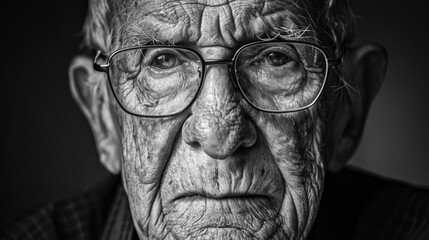 wisdoms gaze the thoughtful contemplation of an elderly gentleman captured in a poignant black and white portrait