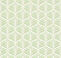 
Elegant damask floral seamless pattern. Geometric art deco leaves background. Abstract botanical vector illustration for fabric, textile, wallpaper.