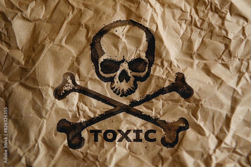 Poster a skull and crossbones symbol drawn on a piece of paper. suitable for warning or danger concepts