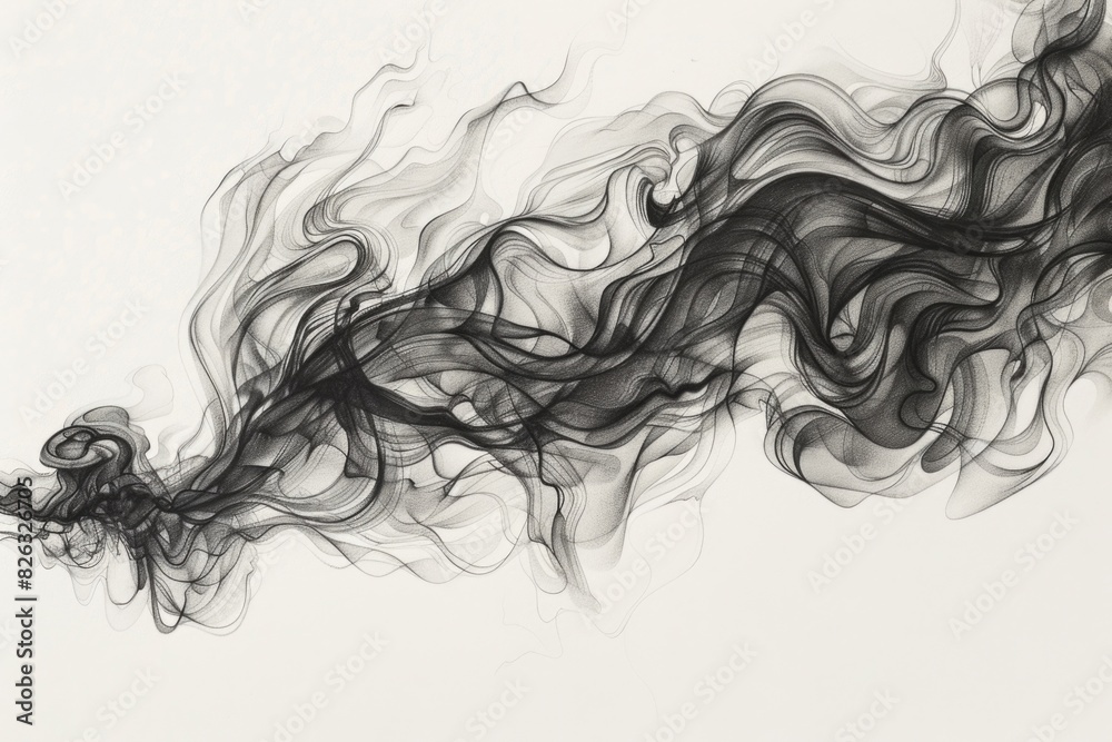 Poster a captivating black and white photo of swirling smoke. perfect for adding a mysterious touch to your