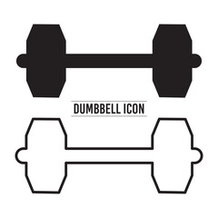 Gym Simple Dumble or barbell icon Illustration Clip Art Vector on white background in eps 10.