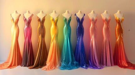 Fashion dresses on light color background