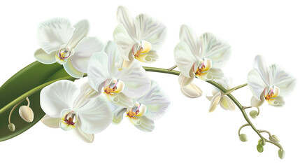 Obraz premium orchid flower white background