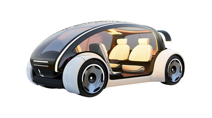 Driverless cars: Cars that use autonomous technology and autonomous driving systems. This eliminates the need for the driver to control himself and increases safety. white background