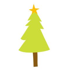 vector cartoon pine tree with star decoration