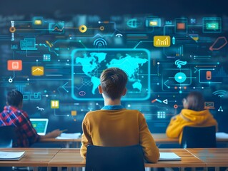 Consultant Providing Training on Integrating Smart Devices in Classroom Settings for Education Technology Concept