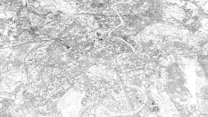 3D illustration of city and urban in Rome Italy