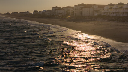 Naklejka premium Aerial view of Topsail beach in North Carolina