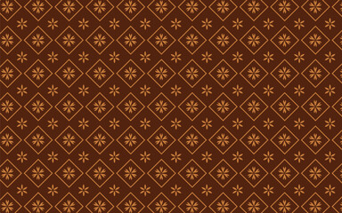 Flower geometric pattern. Seamless vector background. Brown and gold ornament. Ornament for fabric, wallpaper, packaging, Decorative print