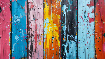 Colorful Wooden Plank Panel. Background and Texture for text or wooden background textur. Multicolored planks wall,Abstract art background. Hand-painted background. SELF MADE.color strips 
