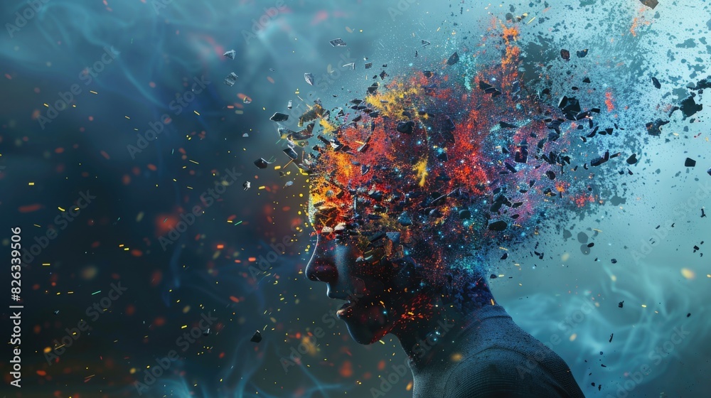 Poster a man engulfed in a cloud of fire and smoke. suitable for dramatic and intense concepts