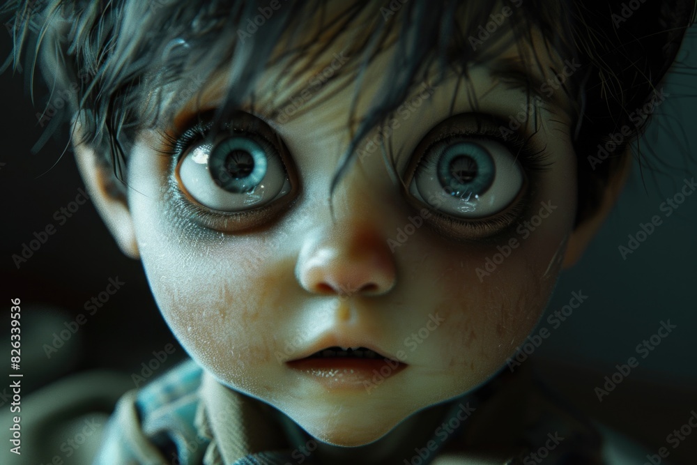 Poster close up of a child with big expressive eyes. suitable for various child-related themes
