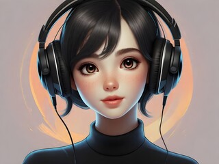 woman listening to music
