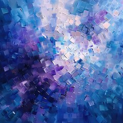 Abstract art with blue and purple hues creating a dynamic, vibrant geometric pattern. Perfect for modern, contemporary design settings.