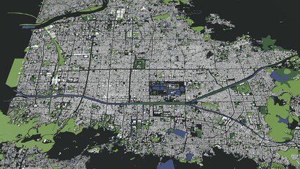 Obraz premium 3D illustration of city and urban in Kyoto Japan