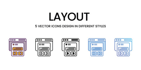 Layout icons vector set stock illustration.
