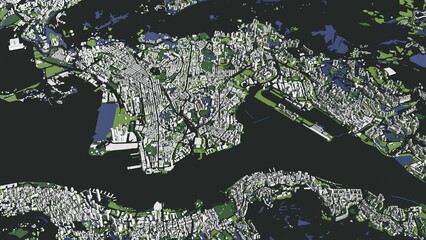 Fototapeta premium 3D illustration of city and urban in Hong Kong