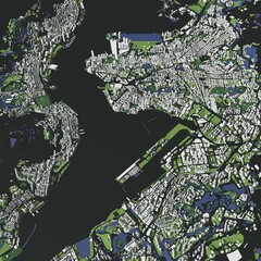 3D illustration of city and urban in Hong Kong