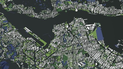 3D illustration of city and urban in Hong Kong