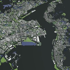 Fototapeta premium 3D illustration of city and urban in Hong Kong