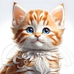 portrait of a cat with blue eyes
