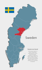 Vector map Sweden, county Vasternorrland