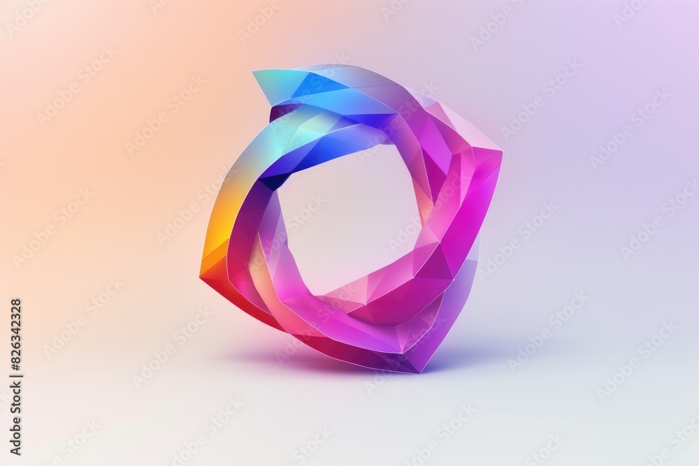 Poster vibrant geometric shape on a simple background, suitable for various design projects