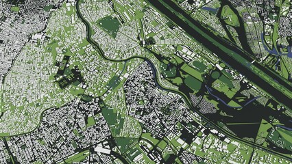 3D illustration of city and urban in Vienna Austria