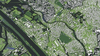 3D illustration of city and urban in Vienna Austria