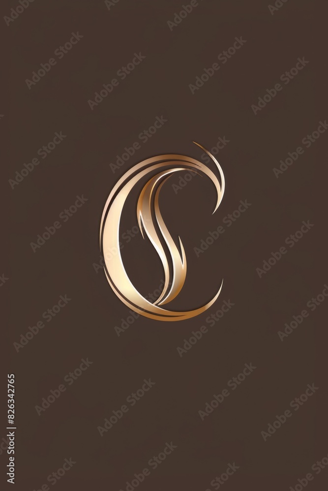 Poster a shiny golden letter s on a textured brown background. perfect for design projects and branding
