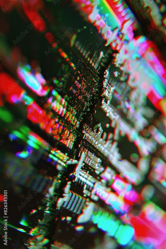 Aufkleber close up view of a television screen with a blurry background. suitable for technology and entertain