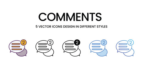 Comments icons vector set stock illustration.