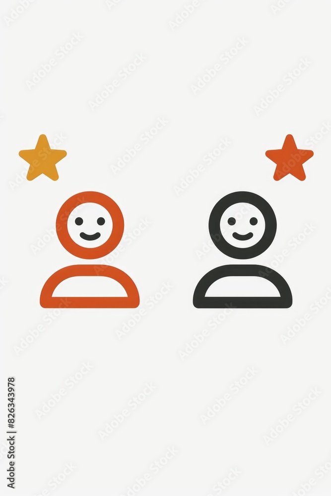 Poster A couple of people standing next to each other. Suitable for various concepts and designs