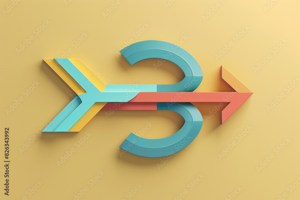 Poster Illustration of two arrows pointing in opposite directions. Suitable for business concepts and decision making graphics