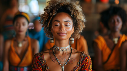 portrait&nbsp;of group&nbsp;of people&nbsp;meditating