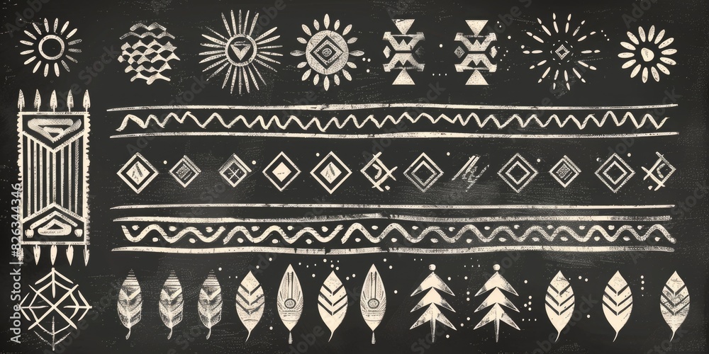 Poster a black and white intricate pattern drawing, suitable for various design projects