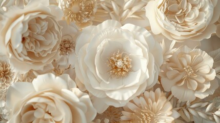 Close-up view of paper flowers, perfect for crafts projects