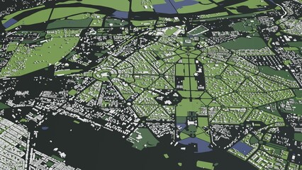 Fototapeta premium 3D illustration of city and urban in New Delhi India