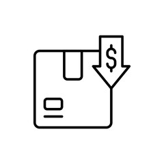 Buy package outline icons, minimalist vector illustration ,simple transparent graphic element .Isolated on white background